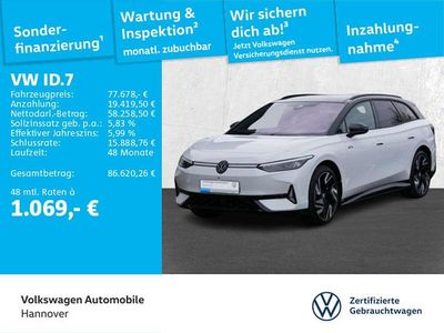 Gebraucht VW ID.7 GTX 250 kW (340 PS) 2026 Gletscherweiß metallic schwarz Kombi