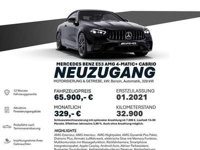 Gebraucht Mercedes E53 AMG AMG 457 PS (336 kW) 2021 Schwarz Cabrio