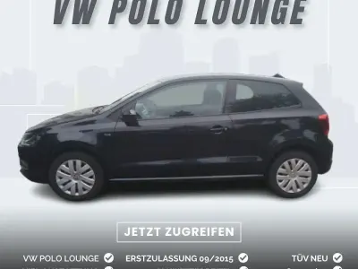 Gebraucht VW Polo LOUNGE 60 PS (44 kW) 2015 Schwarz Kleinwagen