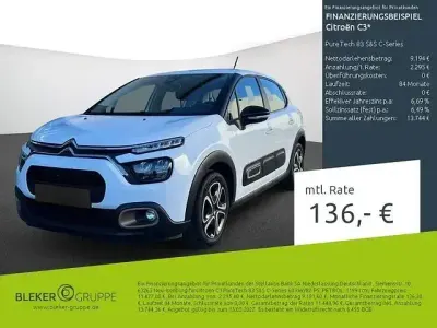 Gebraucht Citroën C3 PureTech 82 PS (60 kW) 2023 Lack weiss banquise/deckende lackierung Kleinwagen