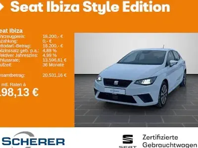 Brugt Seat Ibiza Style 116 HK (85 kW) 2024 Hvid Sedan