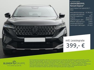 Nuova Renault Espace Esprit Alpine 200 CV (147 kW) 2025 Nero Monovolume