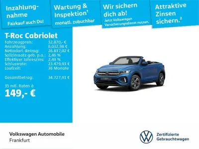 Gebraucht VW T-Roc Cabriolet R-line 150 PS (110 kW) 2025 Ravennablau metallic/schwarz Cabrio