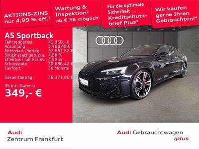Schwarz Gebraucht 2023 Audi A5 Sportback S-Line Kleinwagen | 41.350 € (Etwas zu teuer)