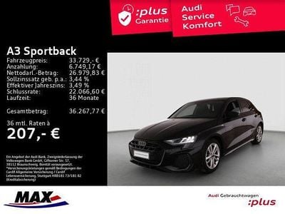 Mythosschwarz metallic Gebraucht 2025 Audi A3 S-Line Limousine | 33.729 € (Guter Preis)