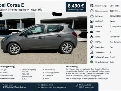 Gebraucht Opel Corsa Active 90 PS (66 kW) 2015 Grau Kleinwagen
