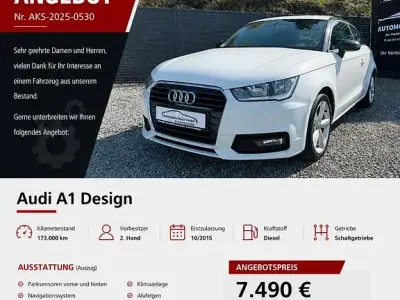 Gebraucht Audi A1 Design 90 PS (66 kW) 2015 Weiß Kleinwagen