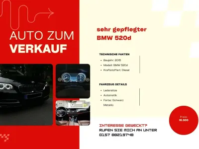 Gebraucht BMW 520 190 PS (139 kW) 2015 Schwarz Limousine