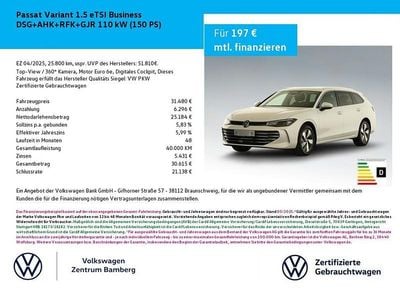Usata VW Passat Business 150 CV (110 kW) 2025 Bianco Berlina