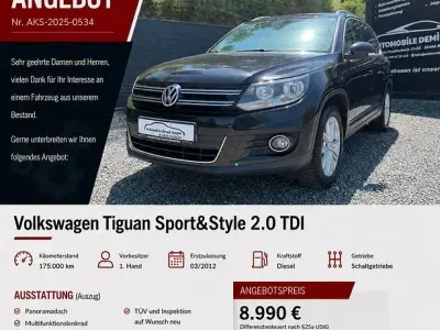 Gebraucht VW Tiguan Sportline 140 PS (102 kW) 2012 Schwarz SUV