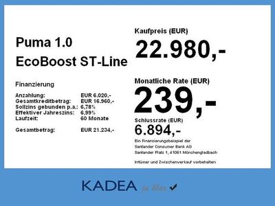 Schwarz Gebraucht 2024 Ford Puma ST-Line X | 22.980 € (Fairer Preis)