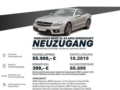 Usata Mercedes SL63 AMG AMG 525 CV (386 kW) 2010 Argento Cabrio