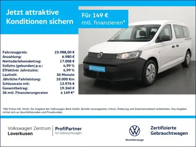 Gebraucht VW Caddy 102 PS (75 kW) 2023 Weiss / candy weiss Van / Kleinbus
