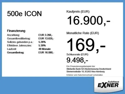 Gebraucht Fiat 500e Icon 86 kW (118 PS) 2022 Schwarz Kleinwagen