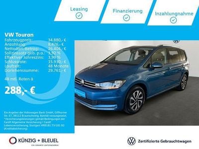 Gebraucht VW Touran Active 150 PS (110 kW) 2022 Caribbean blue metallic Van / Kleinbus