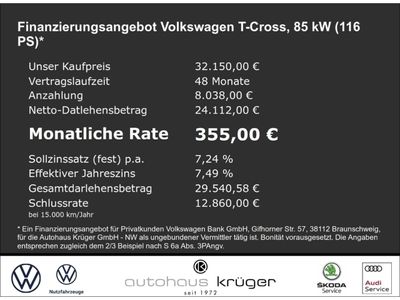 gebraucht VW T-Cross - 1.0 TSI DSG R-Line Navi digitales Cockpit LED Blendfreies Fernlicht