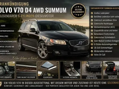 Gebraucht Volvo V70 181 PS (133 kW) 2015 Schwarz Kombi