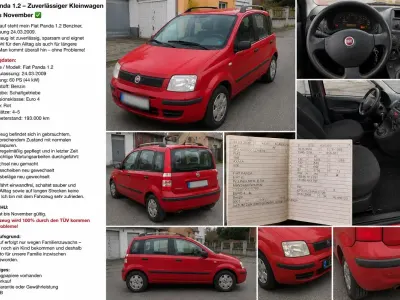 Gebraucht Fiat Panda 60 PS (44 kW) 2009 Rot Kleinwagen