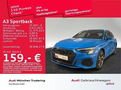 Blau Gebraucht 2022 Audi A3 S-Line Limousine | 25.897 € (Fairer Preis)