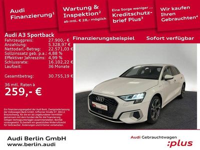 Gletscherweiß metallic Gebraucht 2022 Audi A3 Sportback e-tron Advanced Plus Kleinwagen | 27.900 € (Etwas zu teuer)