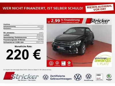 Gebraucht VW T-Roc Cabriolet R-line 150 PS (110 kW) 2025 Deep black perleffekt schwarz Cabrio