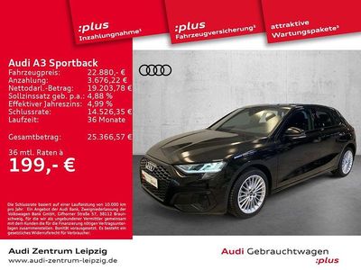 Brillantschwarz Gebraucht 2023 Audi A3 Advanced Plus Limousine | 22.880 € (Superpreis)