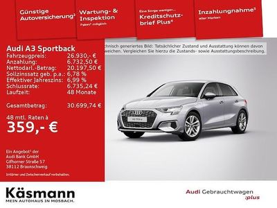 Florettsilber metallic Gebraucht 2023 Audi A3 Sportback e-tron Advanced Plus Kleinwagen | 26.930 € (Etwas zu teuer)