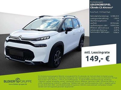 Gebraucht Citroën C3 Aircross Feel 110 PS (80 kW) 2023 Lack weiss banquise/typ aussenverkleidung spiegel flach standard SUV