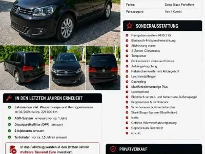 Gebraucht VW Touran Comfortline 105 PS (77 kW) 2012 Schwarz Van / Kleinbus