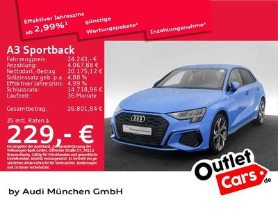 Usata Audi A3 S-Line 245 CV (180 kW) 2022 Blu Berlina