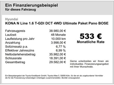 gebraucht Hyundai Kona N Line 1.6 T-GDI DCT 4WD Ultimate Paket Pano BOSE