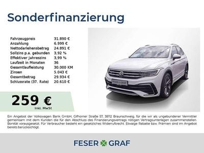 Pure white Gebraucht 2023 VW Tiguan R-line SUV | 30.890 € (Superpreis)