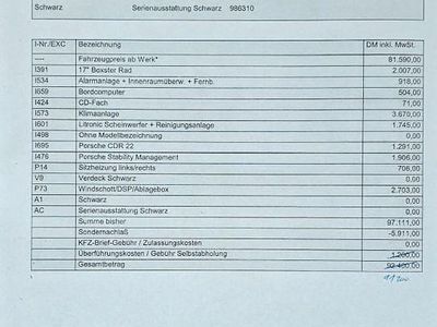 Gebraucht Porsche Boxster 220 PS (161 kW) 2001 Schwarz Cabrio