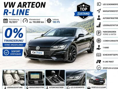 Brugt VW Arteon R-line Plus 190 HK (139 kW) 2017 Sort Hatchback