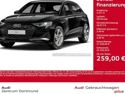 Używany Audi A3 Advanced 150 KM (110 kW) 2025 Czarny Sedan/Limuzyna