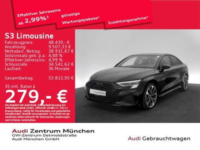 Gebraucht Audi S3 Ambiente 310 PS (228 kW) 2024 Mythosschwarz metallic Limousine