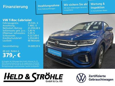 Gebraucht VW T-Roc Cabriolet R-line 150 PS (110 kW) 2024 Ravennablau metallic (metallic) Cabrio