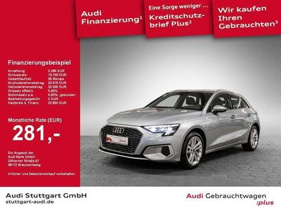 Florettsilber metallic Gebraucht 2021 Audi A3 Sportback Advanced Kleinwagen | 24.350 € (Fairer Preis)