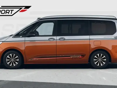 Neu VW T7 Edition 150 PS (110 kW) 2025 Monosilber metallic / energeticorange metallic Van