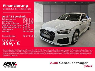 Gebraucht Audi A5 Sportback S-Line 286 PS (210 kW) 2022 Gletscherweiß metallic Kleinwagen