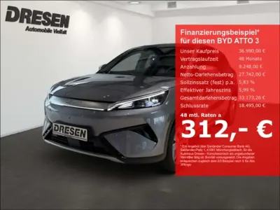 Nowe BYD Atto 3 Design 230 kW (313 KM) 2026 Szary SUV