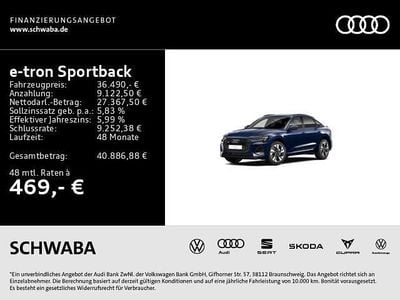 Gebraucht Audi e-tron Sportback S-Line 300 kW (408 PS) 2022 Navarrablau metallic SUV