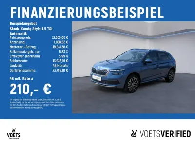 Gebraucht Skoda Kamiq Style 150 PS (110 kW) 2022 Titanblau metallic SUV