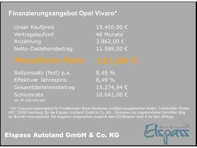 gebraucht Opel Vivaro B Kasten Kombi L1H1 2,7t ALLWETTER NAV AHK TEMPOMAT