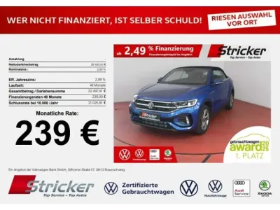 Gebraucht VW T-Roc Cabriolet R-line 150 PS (110 kW) 2025 Ravennablau metallic schwarz (metallic) Cabrio