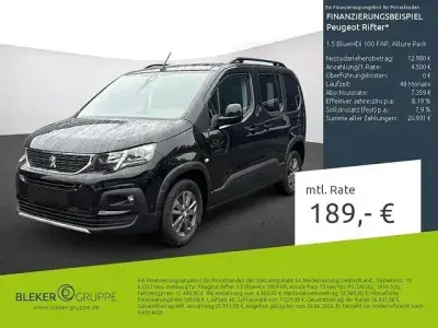 Occasion Peugeot Rifter Allure 102 PK (75 kW) 2023 Zwart MPV