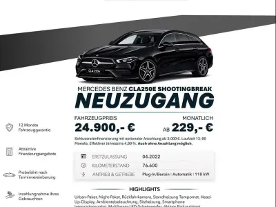 Gebraucht Mercedes CLA250e Advanced 218 PS (160 kW) 2022 Nachtschwarz  unilack Limousine