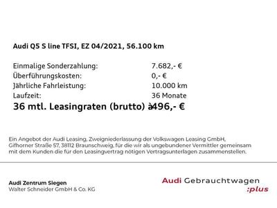 gebraucht Audi Q5 Q5 TFSI e Sport50 TFSI e quattro S line Sportpaket/Plus Navi LED VC 20" Luftfederung AHK SHZ PDC
