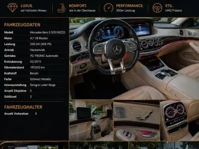 Używany Mercedes S500L AMG line 455 KM (334 kW) 2015 Czarny Sedan/Limuzyna