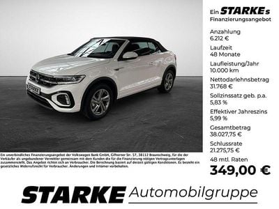 Neu VW T-Roc Cabriolet R-line 150 PS (110 kW) 2025 Weiß (pure white uni schwarz) Cabrio